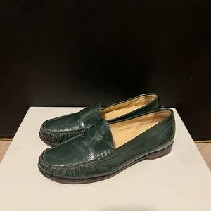 Cole Haan green penny loafers